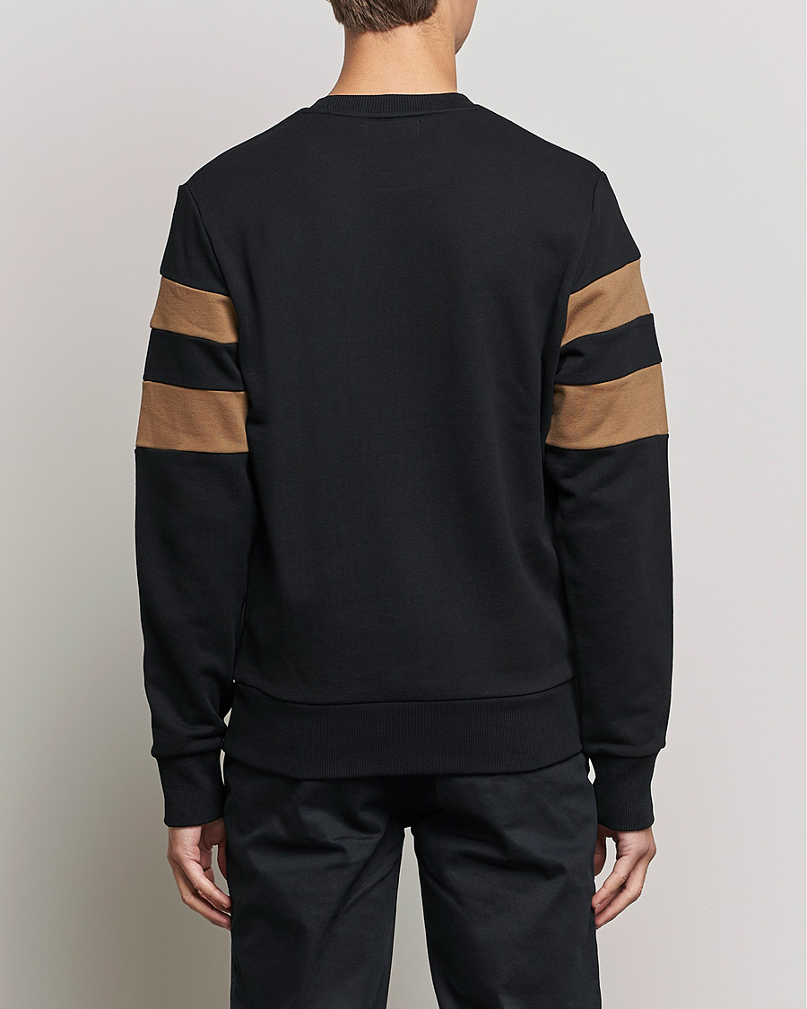 Men | Sweaters & Knitwear | Fred Perry | Branded Tipped Sleeve Sweatshirt Black