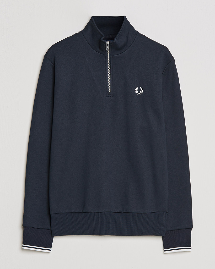 Men | Sweaters & Knitwear | Fred Perry | Half Zip Sweatshirt Navy