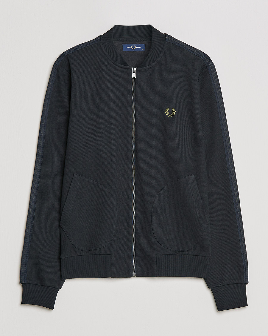 Men |  | Fred Perry | Knitted Tapped Track Jacket Black