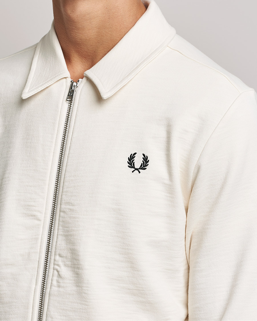 Men | Sweaters & Knitwear | Fred Perry | Zip Though Sweatshirt Ecru