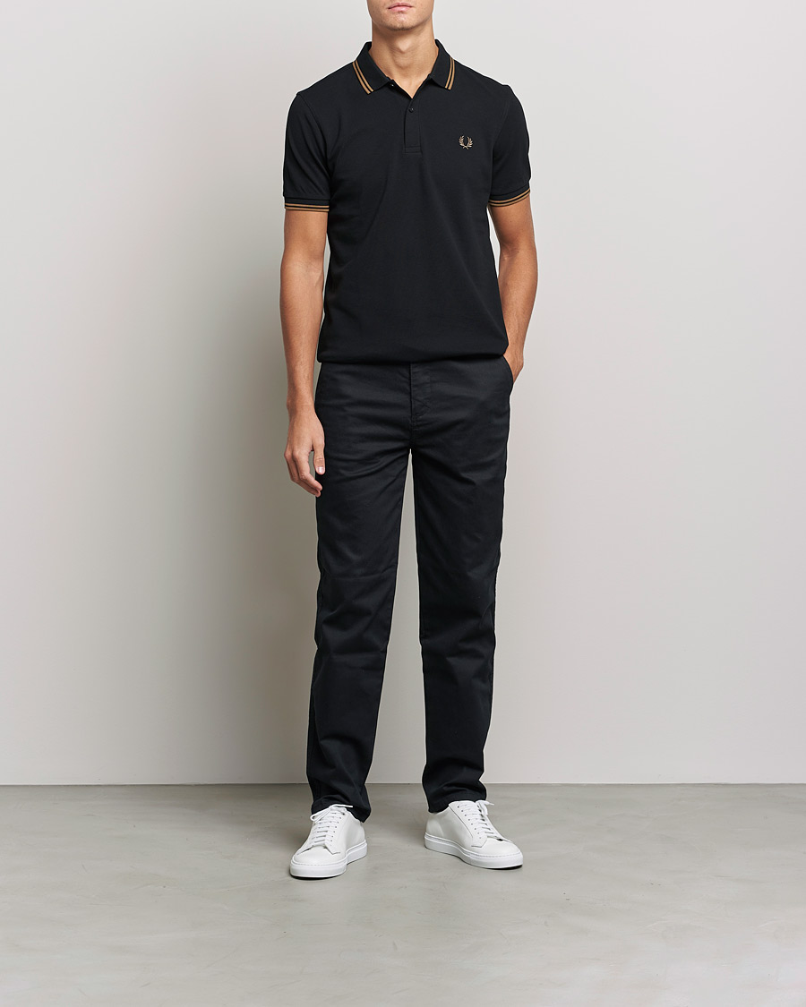 Men | Polo Shirts | Fred Perry | Twin Tipped Shirt Black