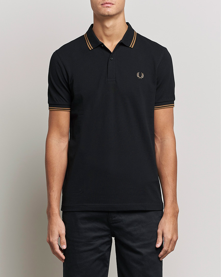 Men | Polo Shirts | Fred Perry | Twin Tipped Shirt Black