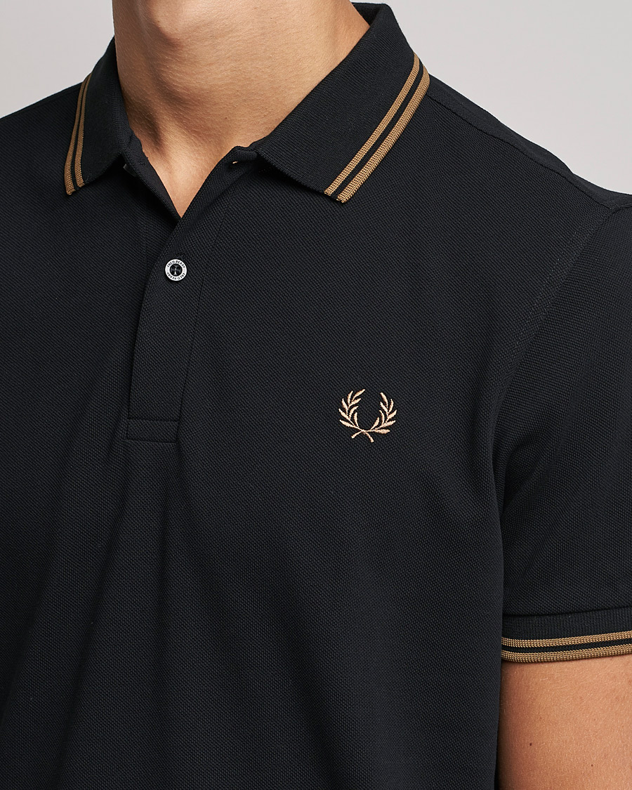 Men | Polo Shirts | Fred Perry | Twin Tipped Shirt Black
