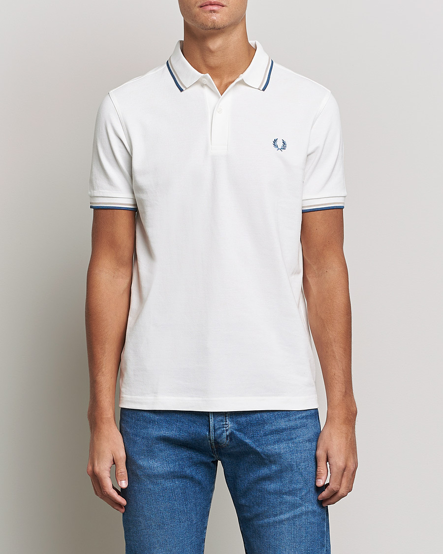 Men |  | Fred Perry | Twin Tipped Shirt Snow White