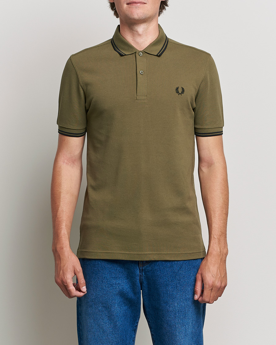 Men | Polo Shirts | Fred Perry | Twin Tipped Shirt Uniform Green
