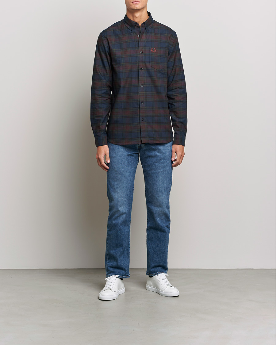 Men | Shirts | Fred Perry | Tartan Shirt Navy