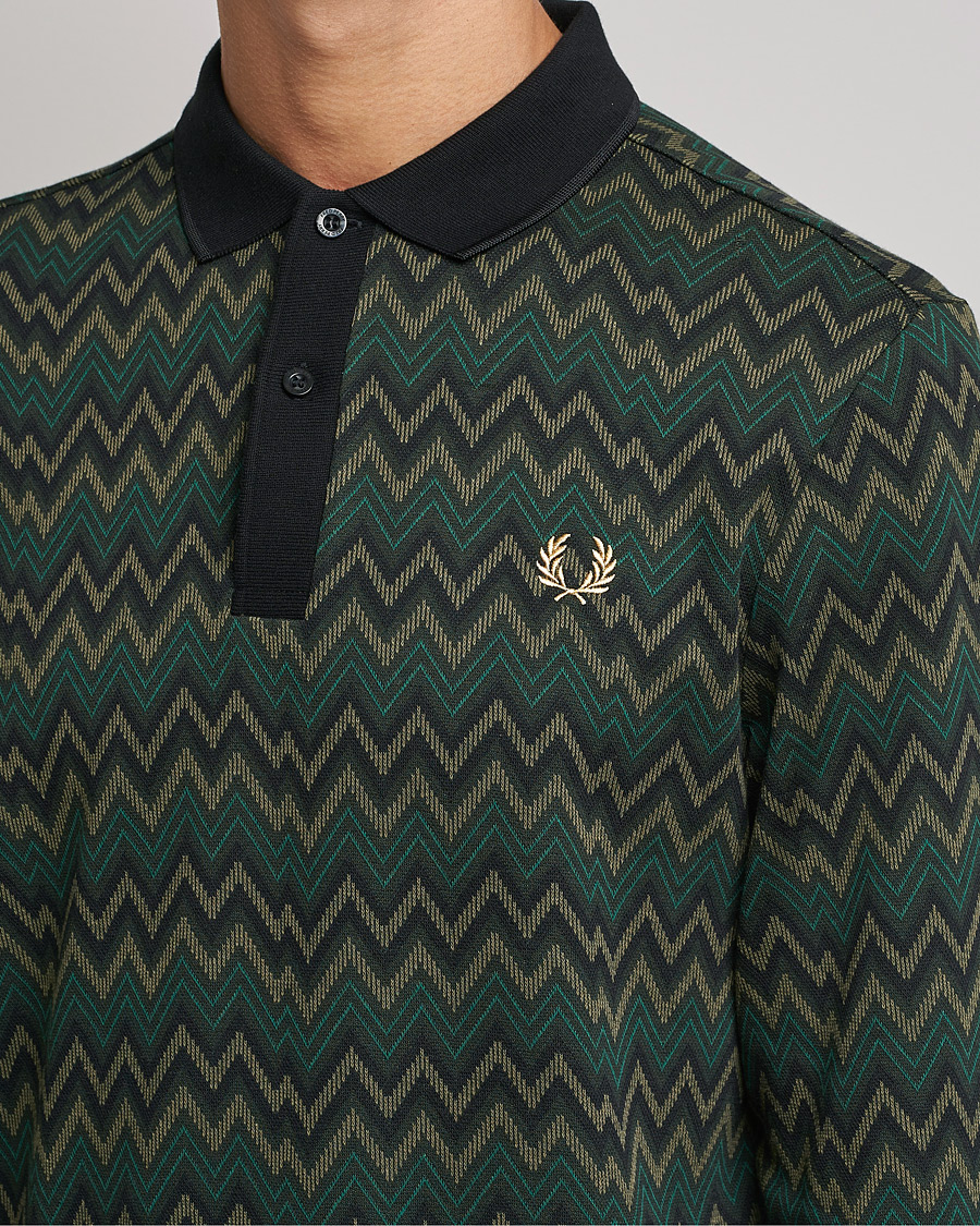 Men | Sweaters & Knitwear | Fred Perry | Jaquard Polo Shirt Night Green