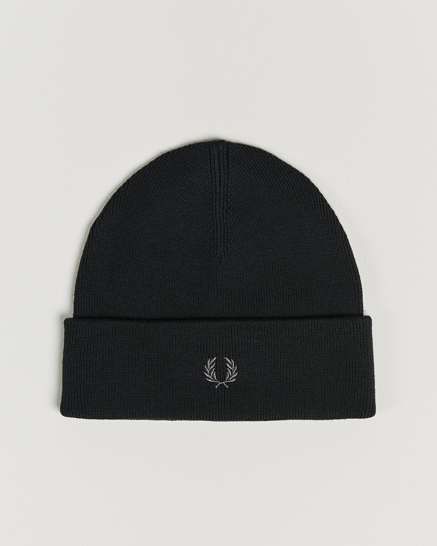 Men | Fred Perry Merino Wool Beanie Black | Fred Perry | Merino Wool Beanie Black