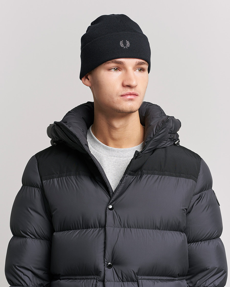 Men | Fred Perry Merino Wool Beanie Black | Fred Perry | Merino Wool Beanie Black