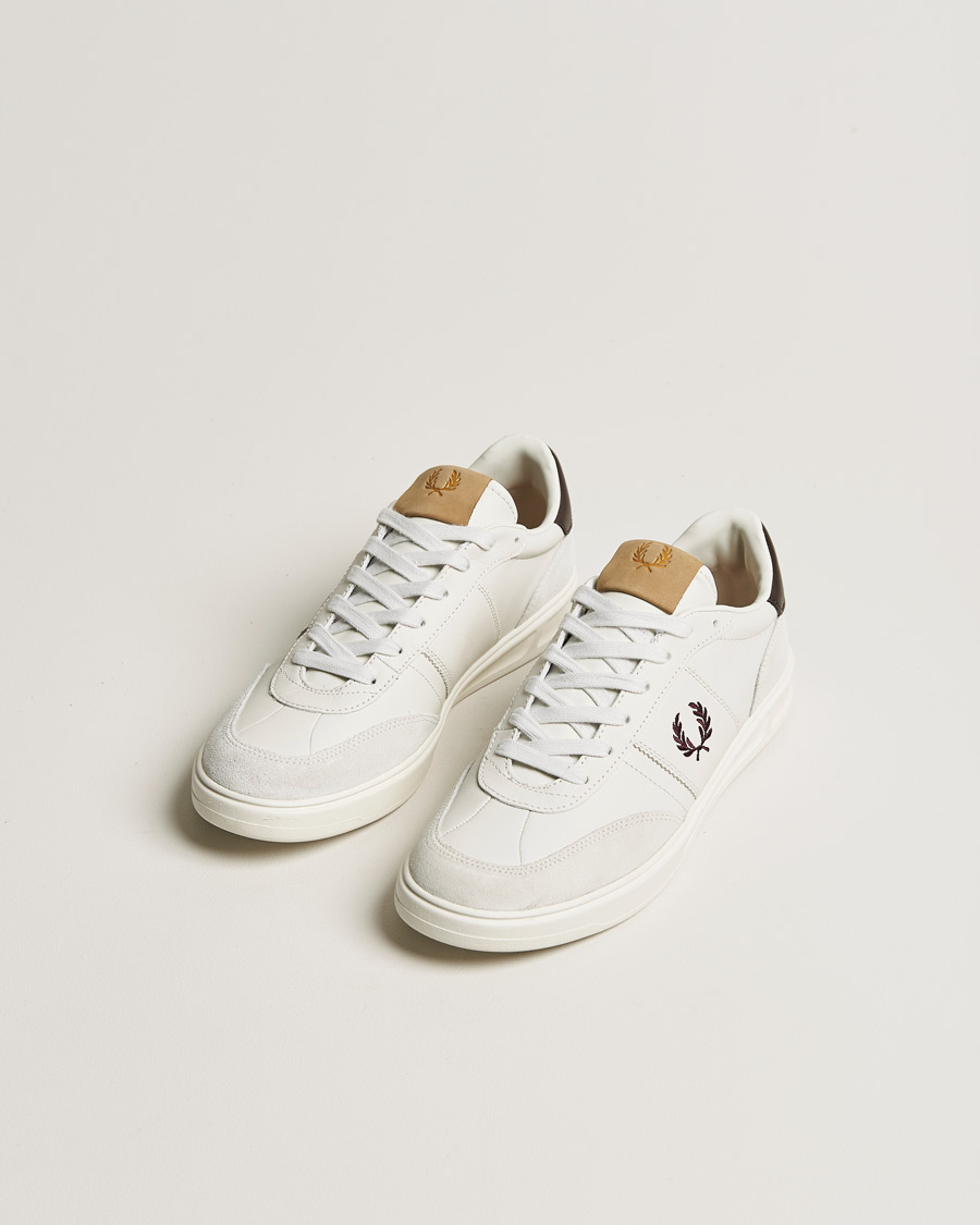 Men |  | Fred Perry | B420 Leather Sneaker Porcelain