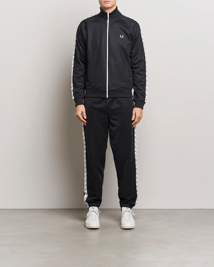 Fred Perry Taped Track Jacket Black at CareOfCarl.com