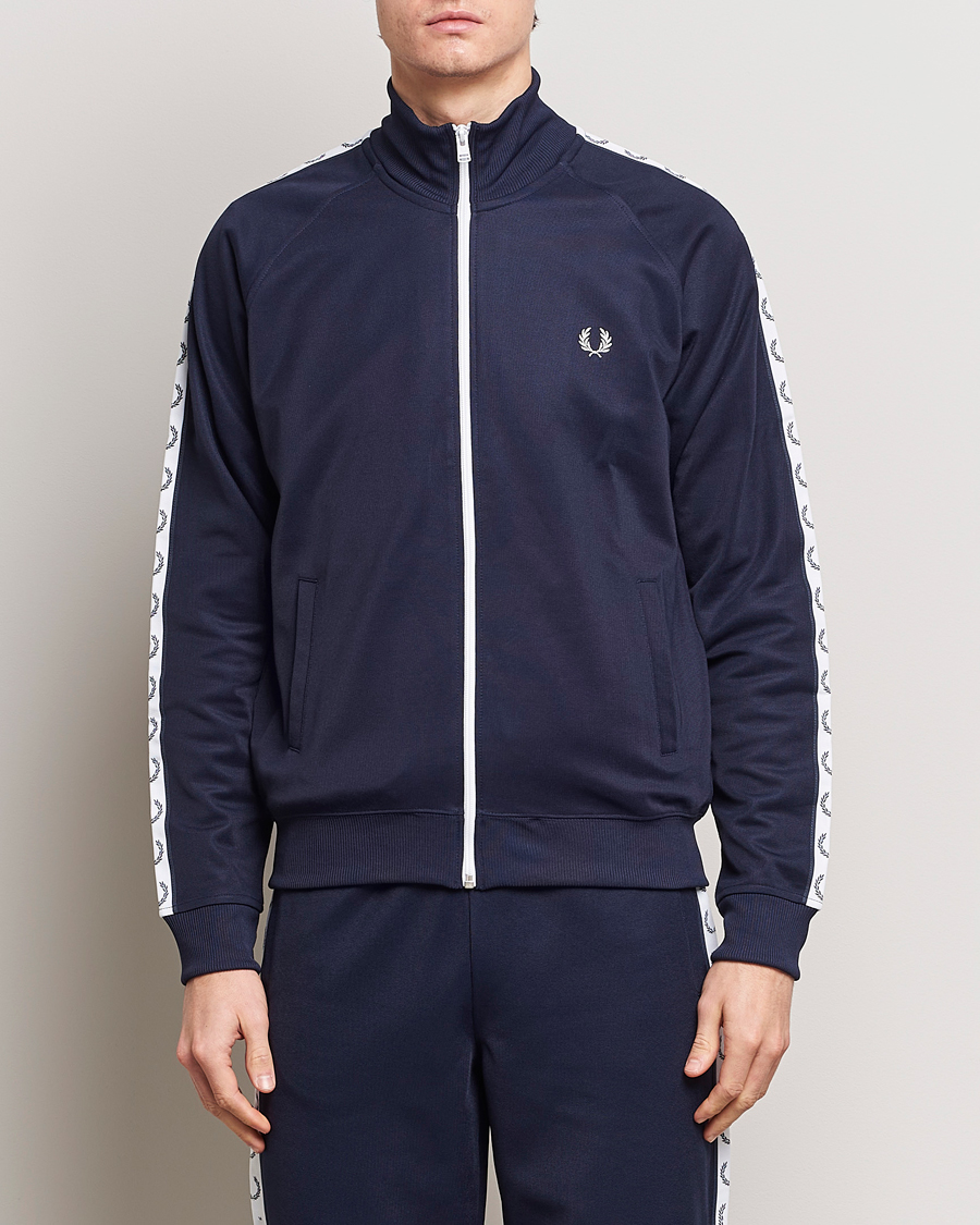 Men | Full-zip | Fred Perry | Taped Track Jacket Carbon blue
