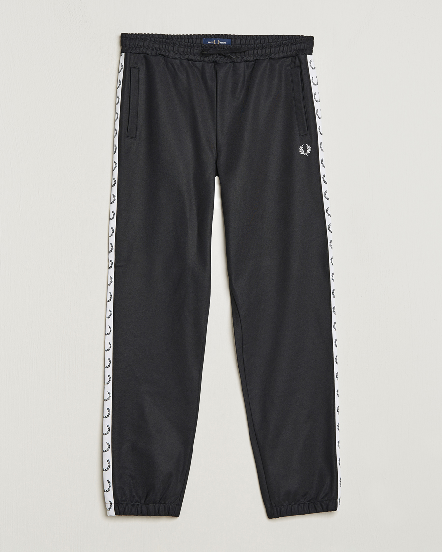 Men | Trousers | Fred Perry | Taped Track Pants Black