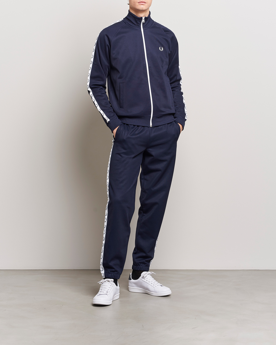 Men | Trousers | Fred Perry | Taped Track Pants Carbon blue