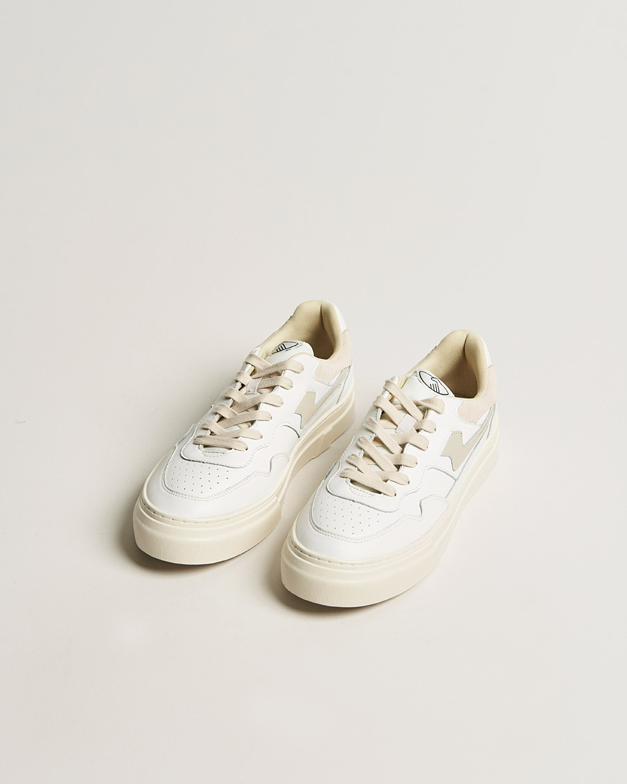 Men | Shoes | Stepney Workers Club | Pearl S-Strike Leather Sneaker White/Putty
