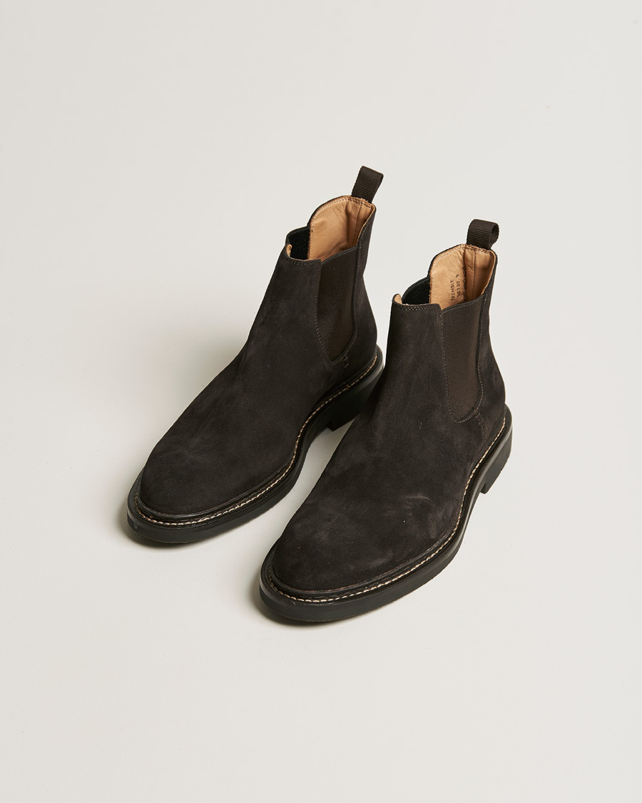 Men | Chelsea boots | Heschung | Tremble Hydrovelours Sude Boot Brown