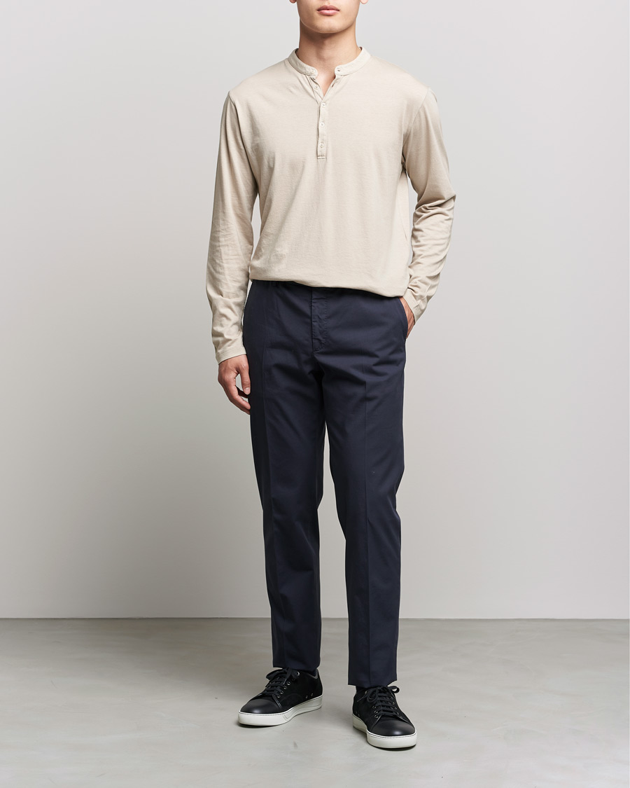 Men | Sweaters & Knitwear | Massimo Alba | Hawai Cotton/Cashmere Henley Chalk