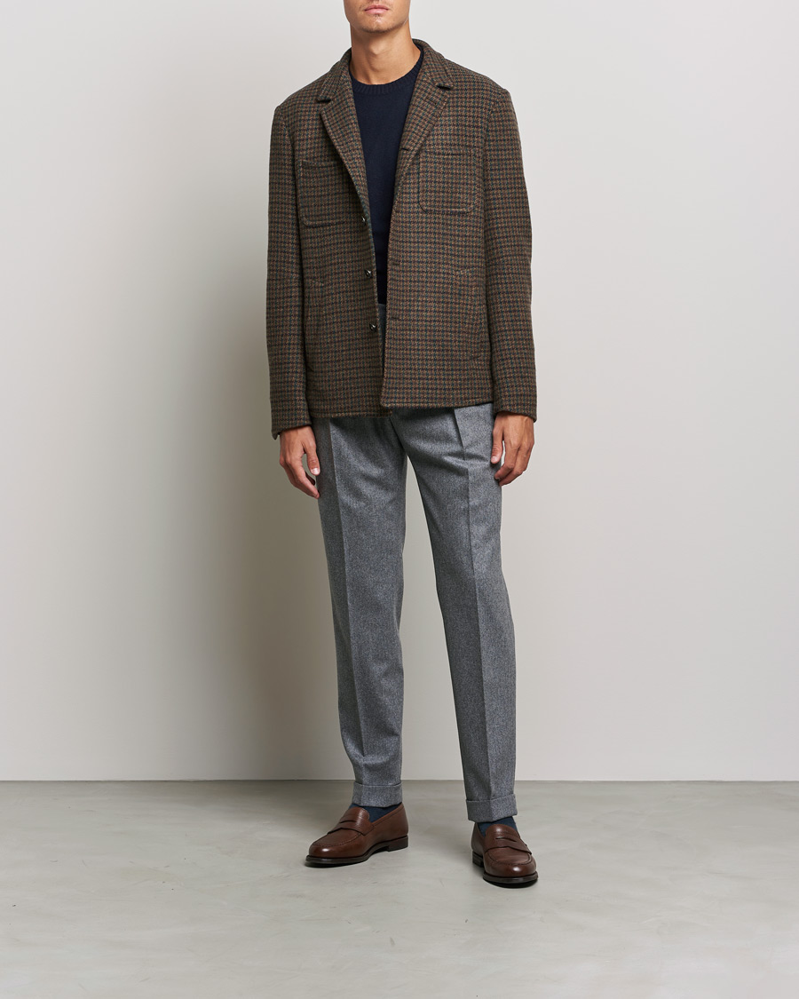 Men | Coats & Jackets | Massimo Alba | Soft Tweed Jacket Bosco Check