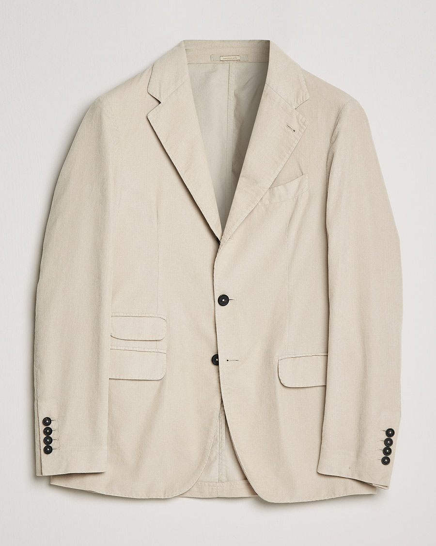 Men | Blazers | Massimo Alba | Baby Corduroy Blazer Chalk