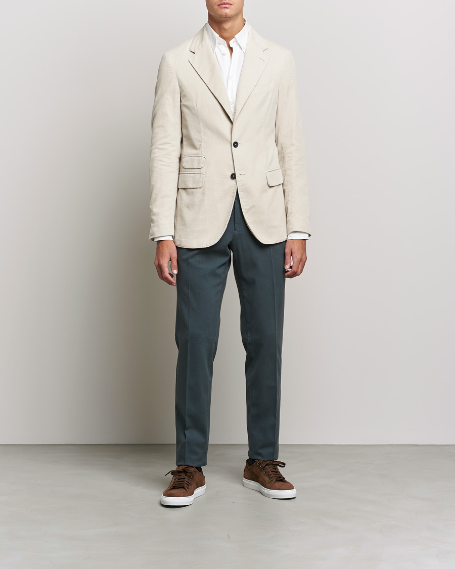 Men | Blazers | Massimo Alba | Baby Corduroy Blazer Chalk