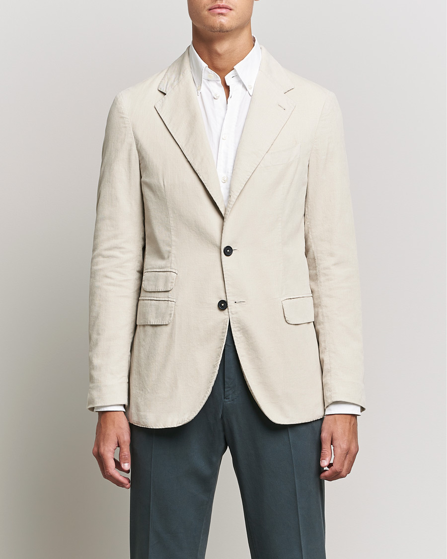 Men | Blazers | Massimo Alba | Baby Corduroy Blazer Chalk
