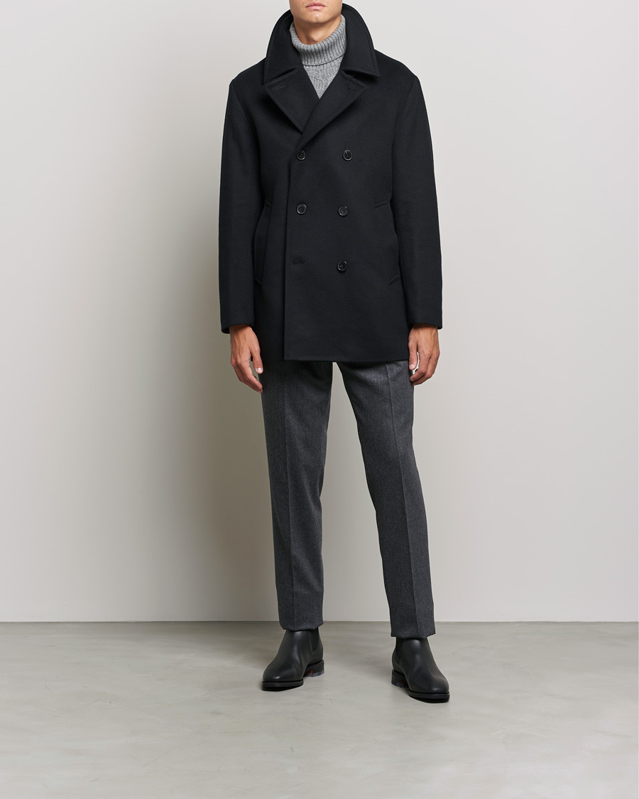 Men | Coats & Jackets | Mackintosh | Dalton Wool/Cashmere Peacoat Black