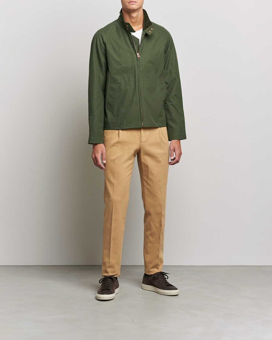 Men | Trousers | PT01 | Slim Fit Pleated Cotton Stretch Chinos Khaki