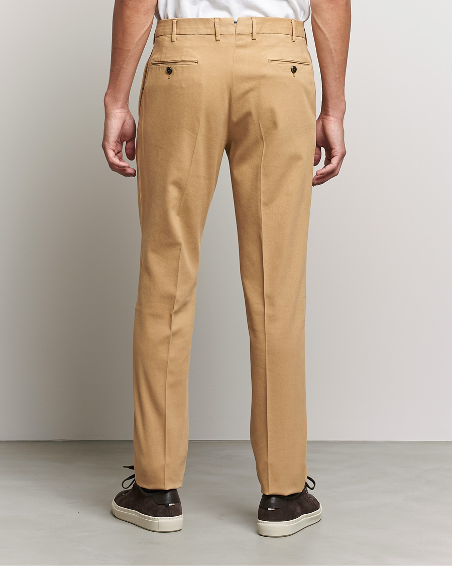 Men | Trousers | PT01 | Slim Fit Pleated Cotton Stretch Chinos Khaki