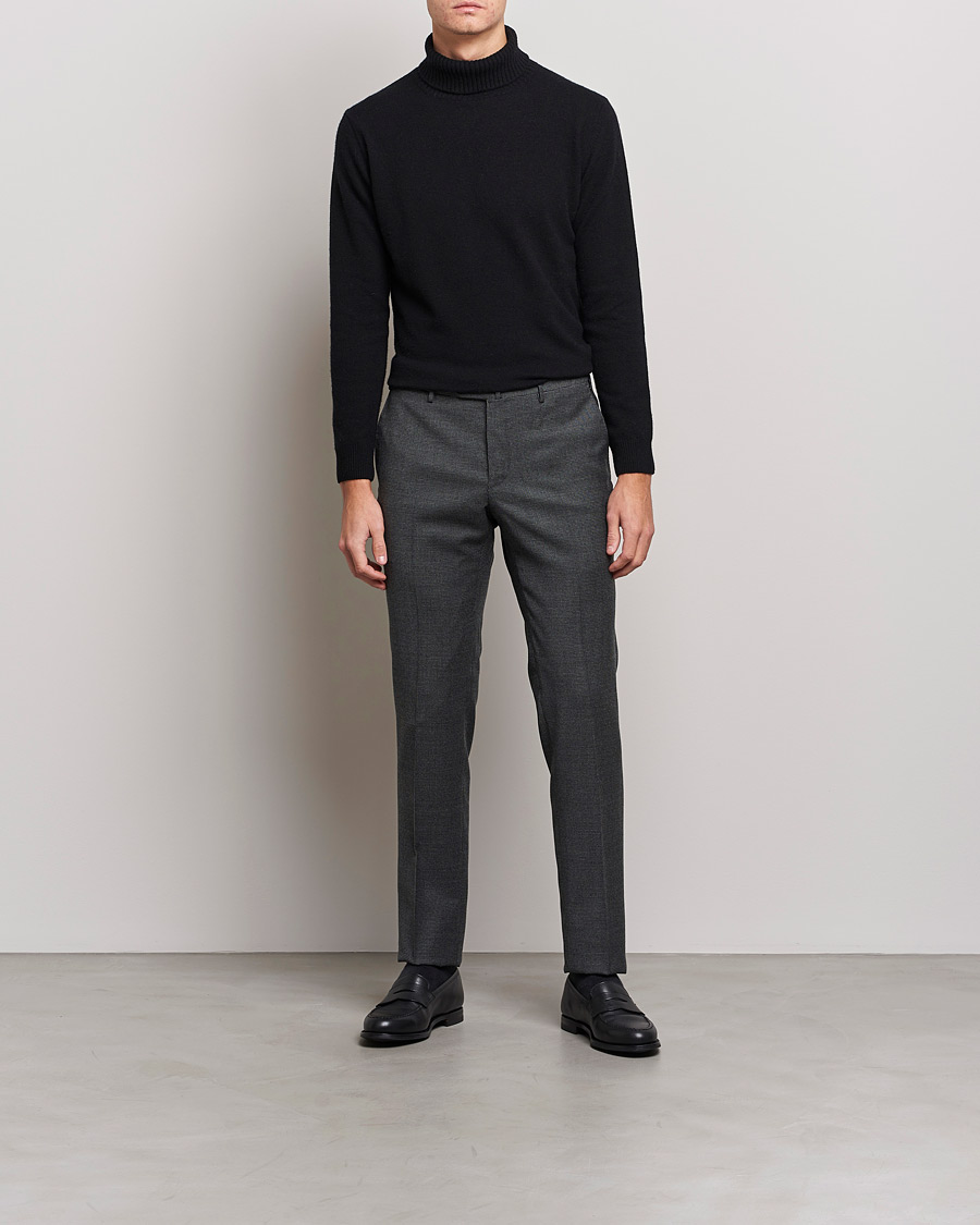 Men | Trousers | PT01 | Slim Fit Glencheck Wool Trousers Medium Grey