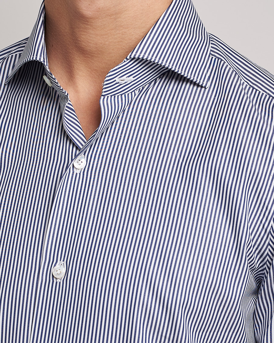 Men | Shirts | Finamore Napoli | Milano Slim Dress Shirt Light Blue Stripe