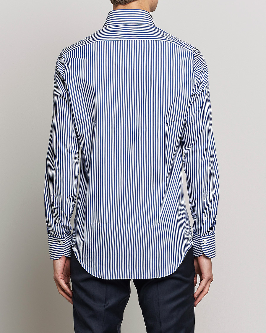 Men | Shirts | Finamore Napoli | Milano Slim Dress Shirt Blue Stripe