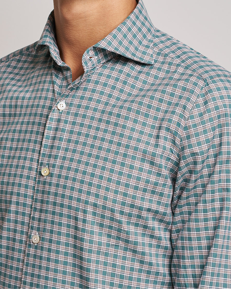 Men | Shirts | Finamore Napoli | Tokyo Slim Shirt Green Check