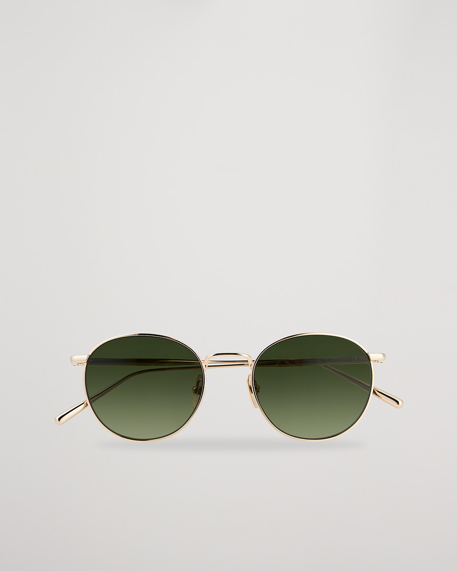Men | Sunglasses | CHIMI | Round Polarized Sunglasses Gold/Green