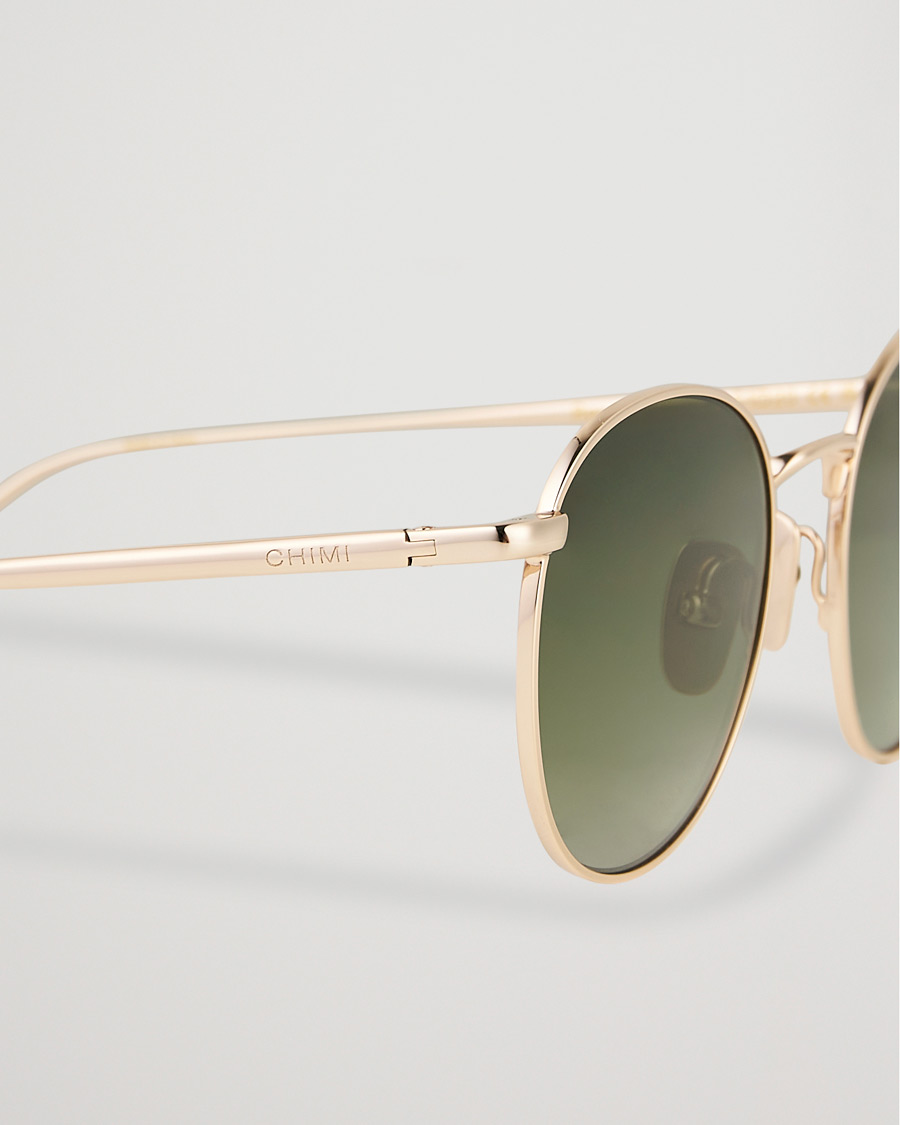 Men | Sunglasses | CHIMI | Round Polarized Sunglasses Gold/Green