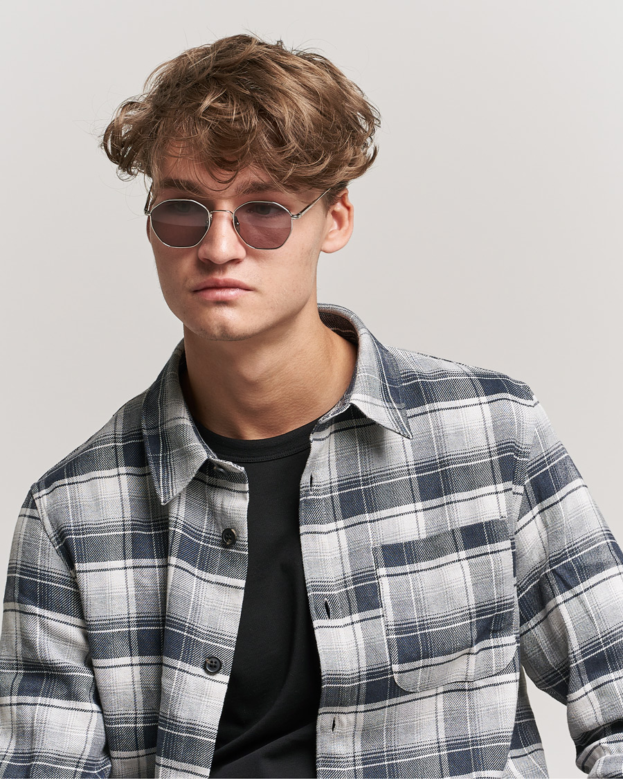 Men | Square Frame Sunglasses | CHIMI | Octagon Sunglasses Silver/Grey