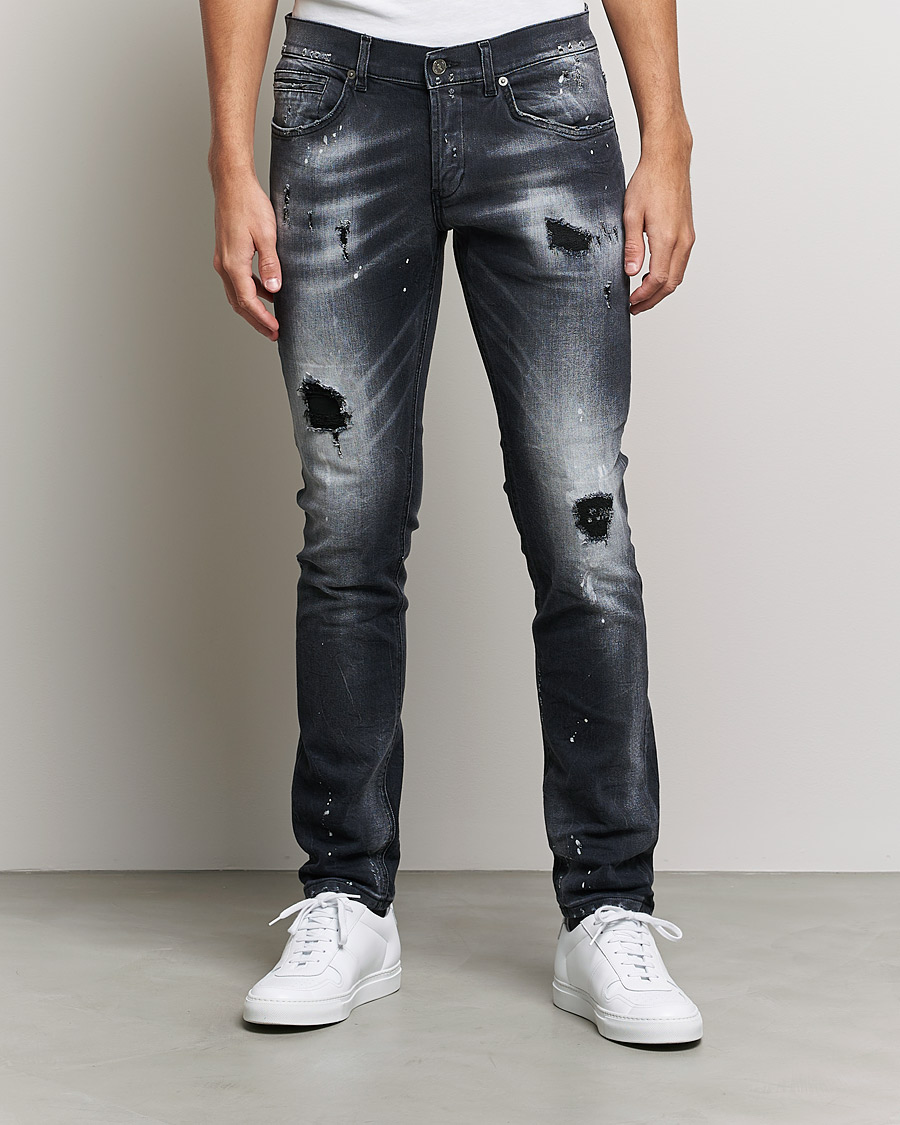 Men | Jeans | Dondup | George Destroyed Jeans Grey/Black