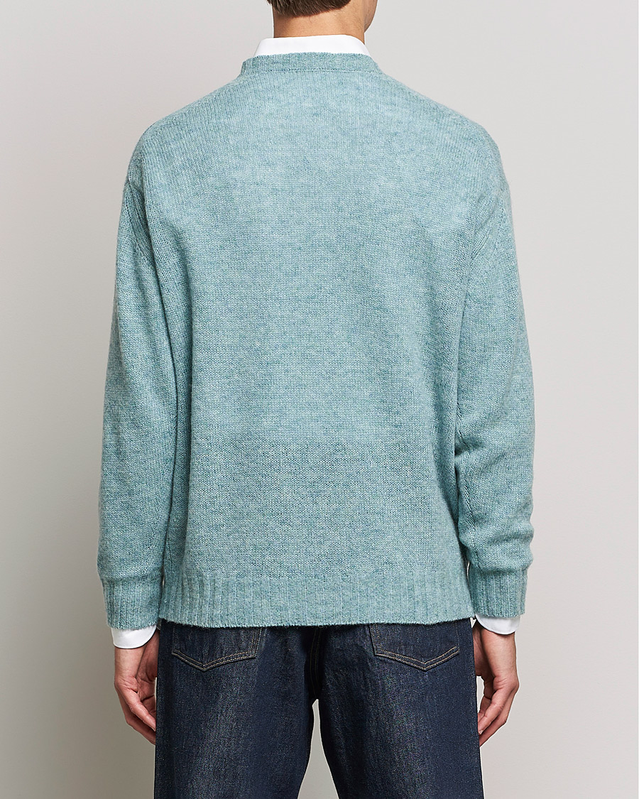 Men | Sweaters & Knitwear | Auralee | Wool/Cashmere Crewneck Knit Top Blue Green