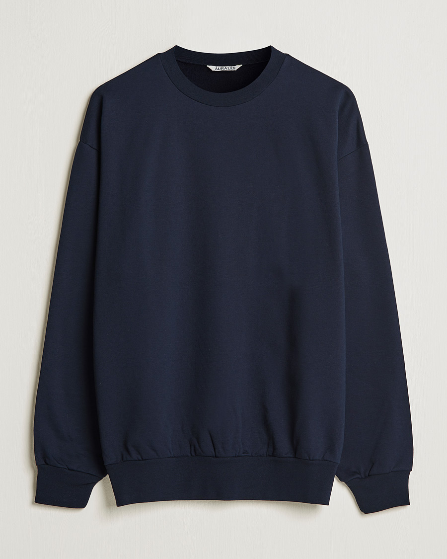 Men | Sweaters & Knitwear | Auralee | High Gauge Sweatshirt Navy