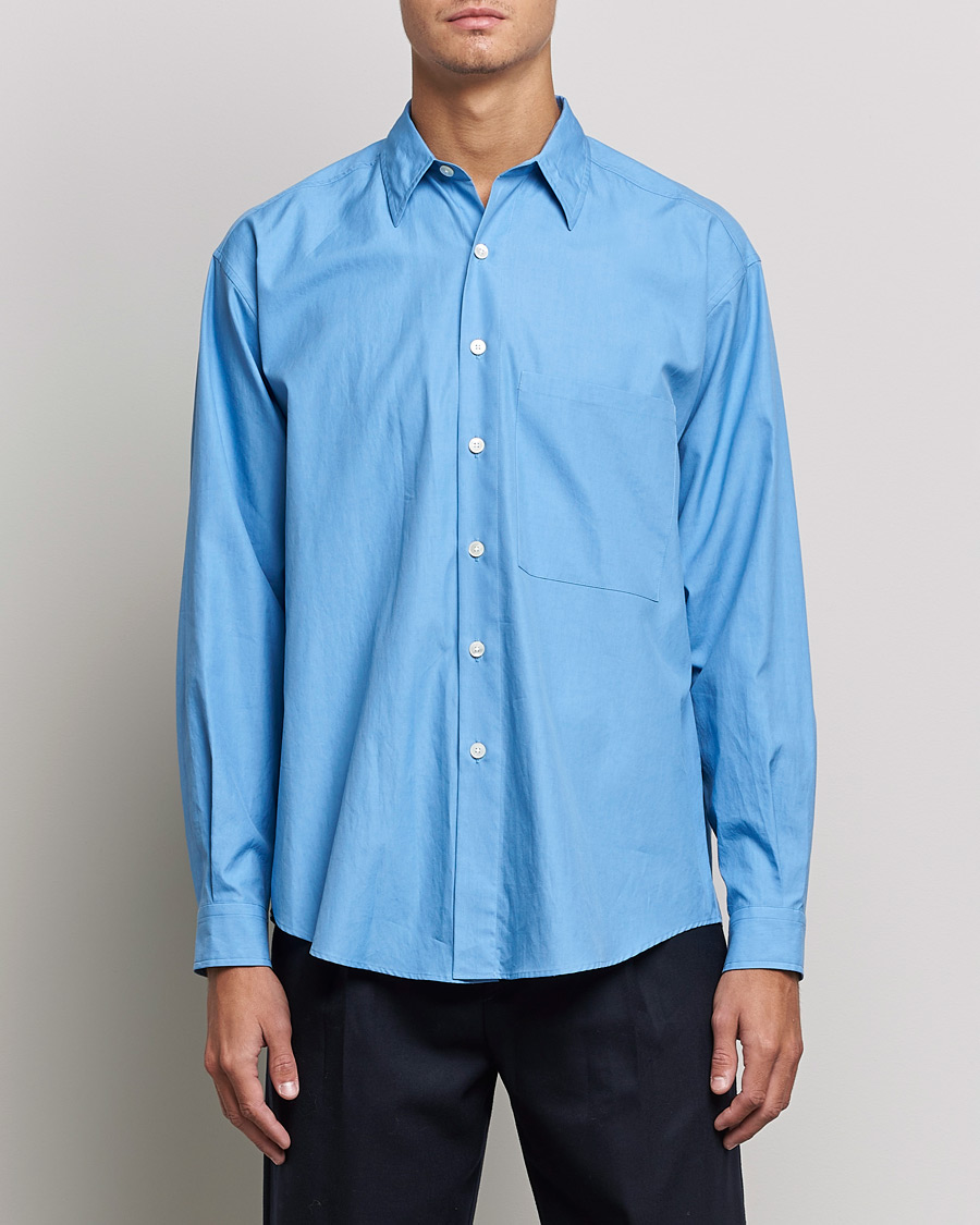 Men | Japanese Department | Auralee | Finx Twill Shirt Clear Blue