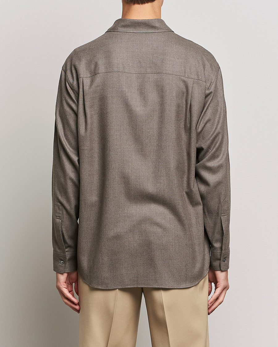 Men | Shirts | Auralee | Super Light Wool Shirt Dark Brown