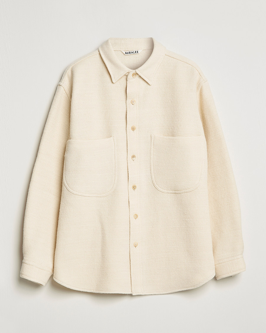 Men | Japanese Department | Auralee | Double Pocket Wool Overshirt Ivory