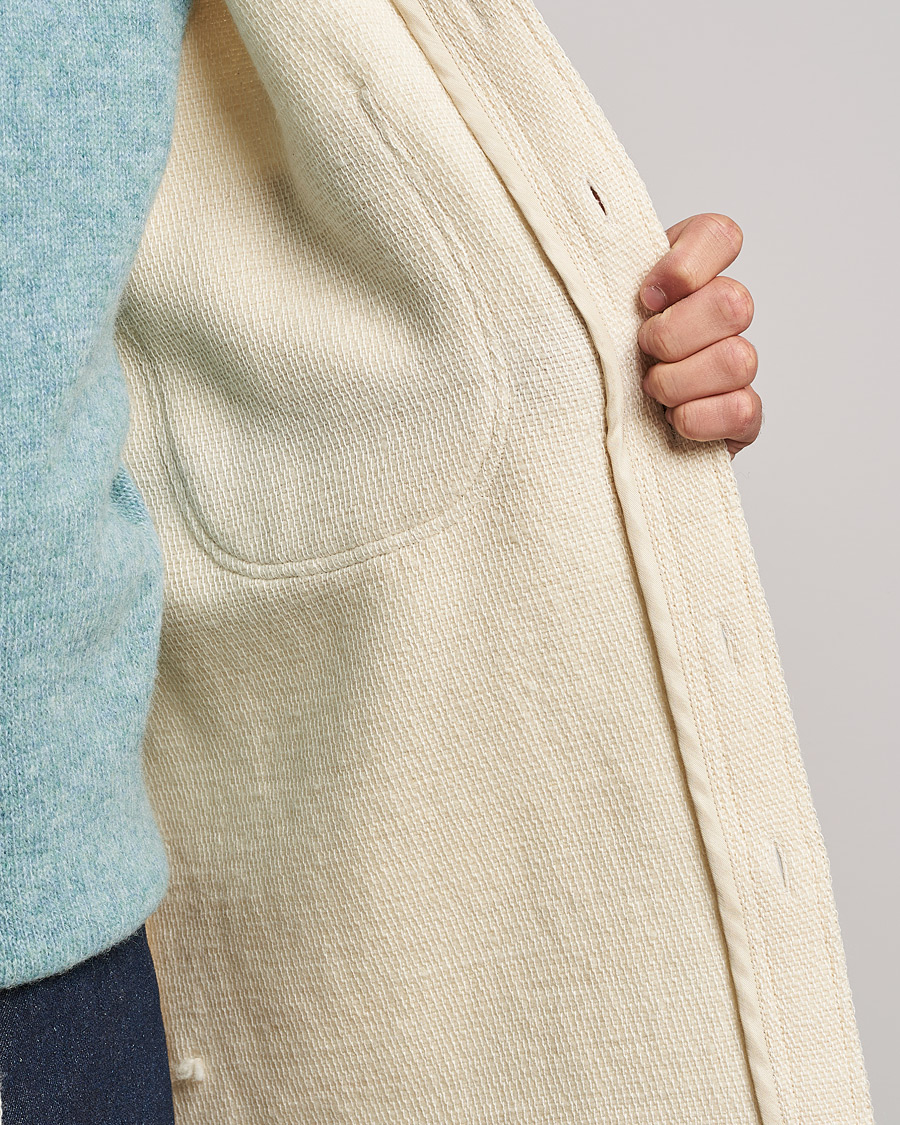 Men | Shirts | Auralee | Double Pocket Wool Overshirt Ivory
