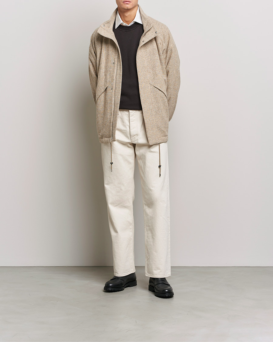 Men | Coats & Jackets | Auralee | Light Tweed Zip Blouson Beige
