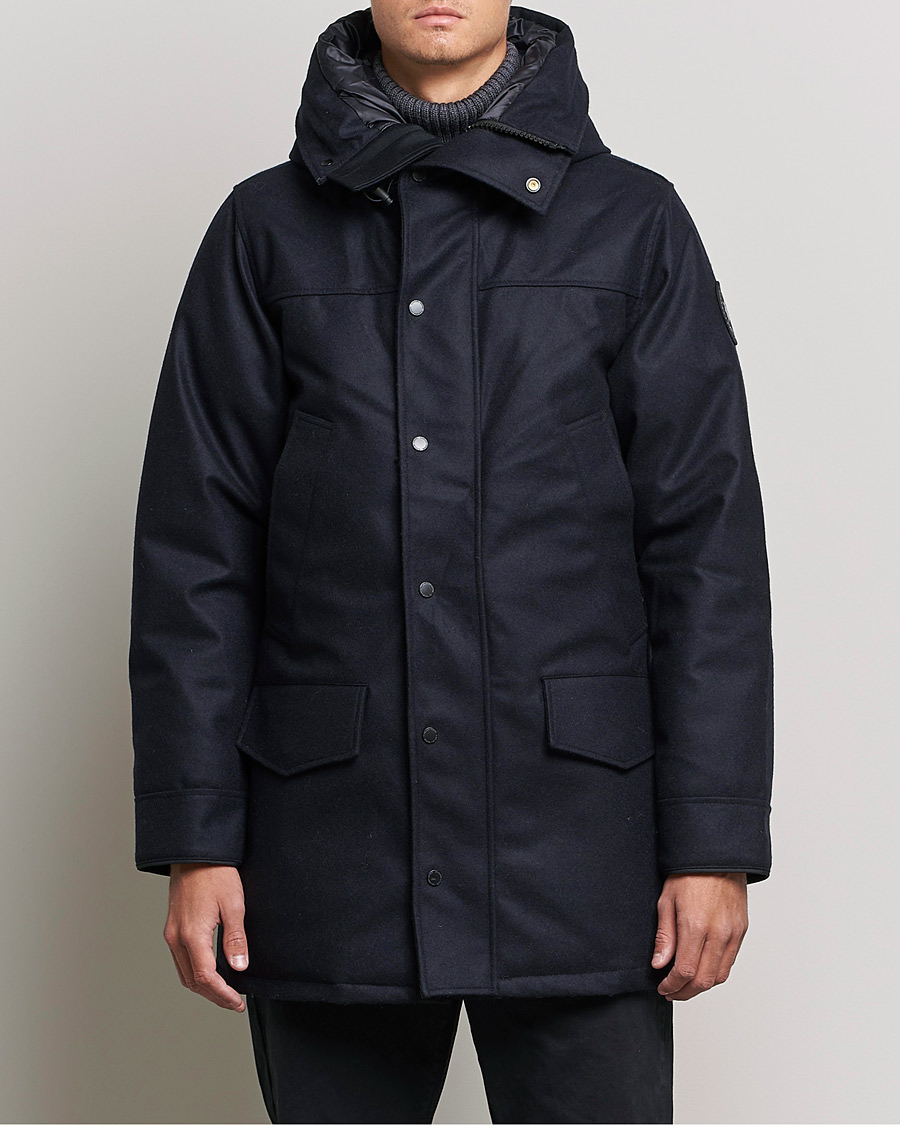 Men | Winter jackets | Canada Goose Black Label | Canada Goose Langford Wool Parka Atlantic Navy Melange
