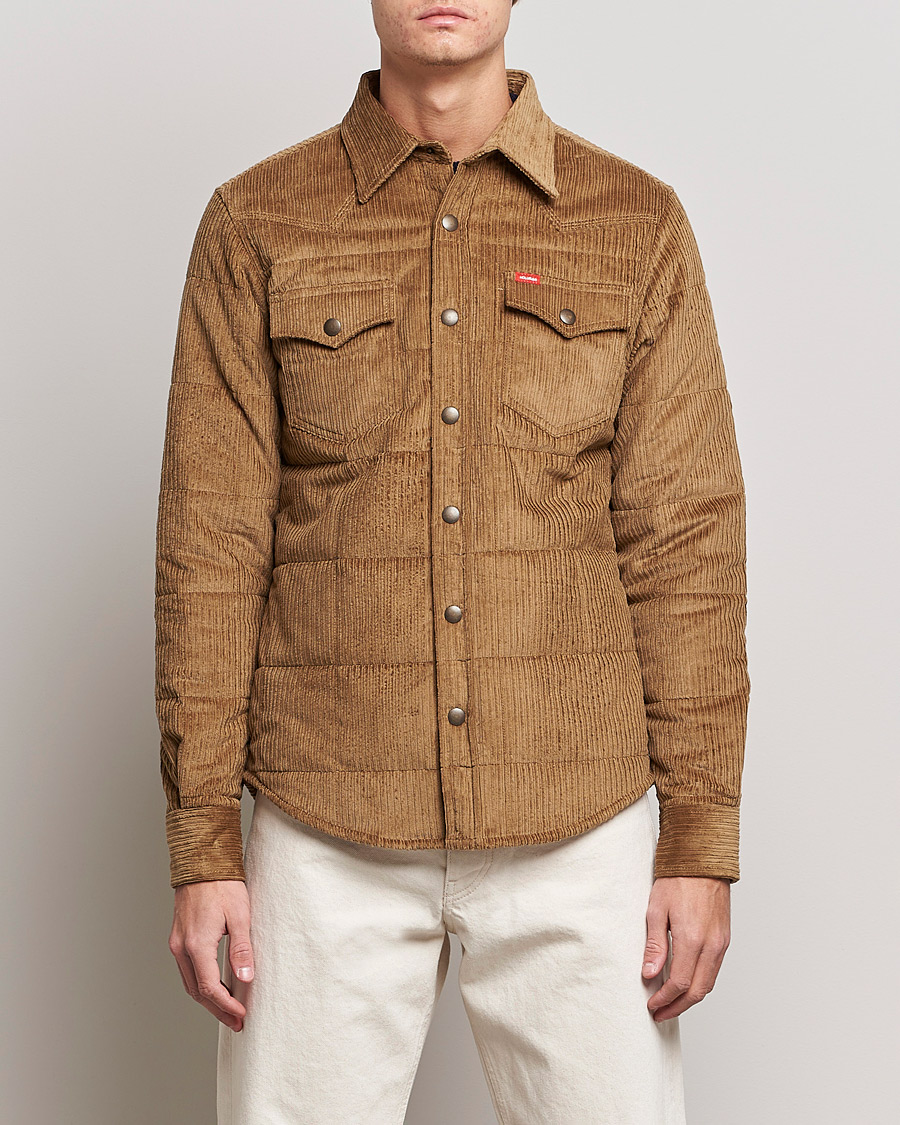 Men | Shirt Jackets | Holubar | Montana Padded Cord Overshirt Cognac