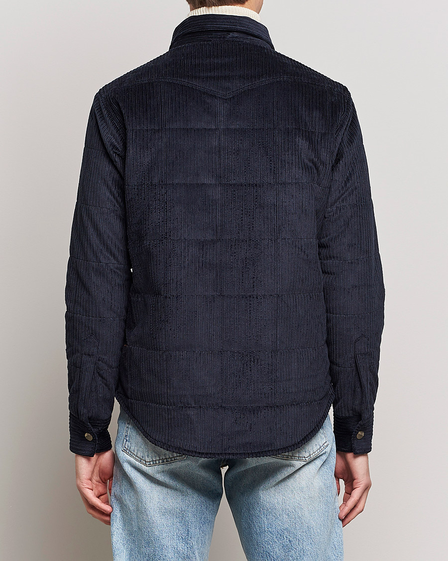 Men | Shirts | Holubar | Montana Padded Cord Overshirt Dark Blue