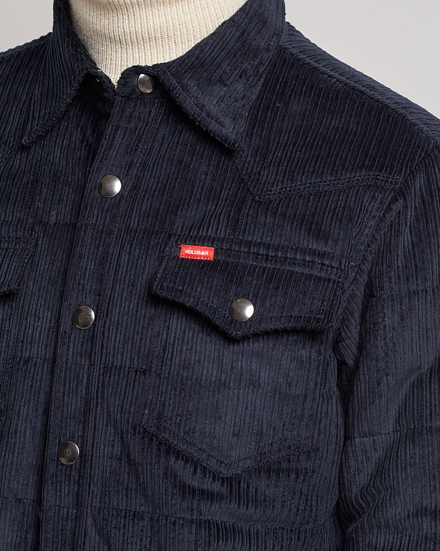 Men | Shirts | Holubar | Montana Padded Cord Overshirt Dark Blue
