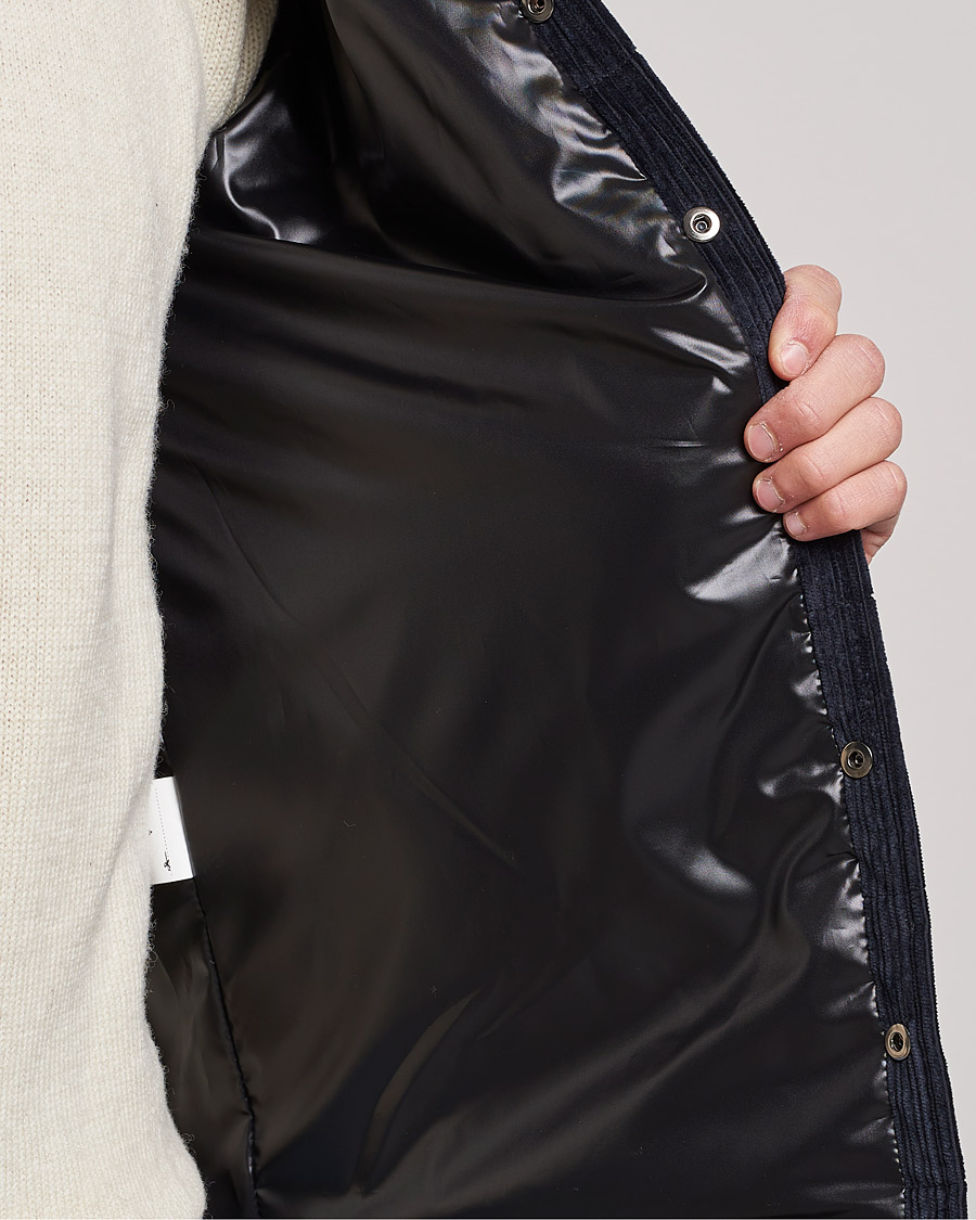 Men | Shirts | Holubar | Montana Padded Cord Overshirt Dark Blue