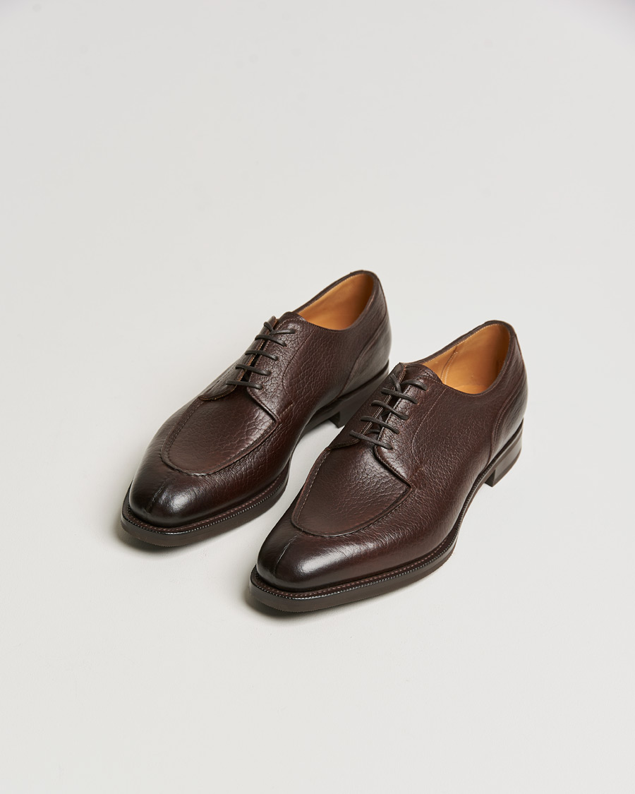 Men | Handmade Shoes | Edward Green | Dover Split Toe Derby Dark Brown London Grain