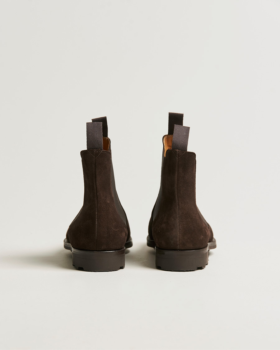 Men | Boots | Edward Green | Newmarket Suede Chelsea Boot Espresso